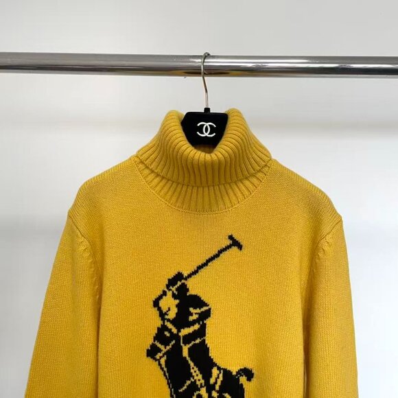 Polo Ralph Lauren Classic cashmere turtleneck yellow women's sweater - Picture 4 of 9